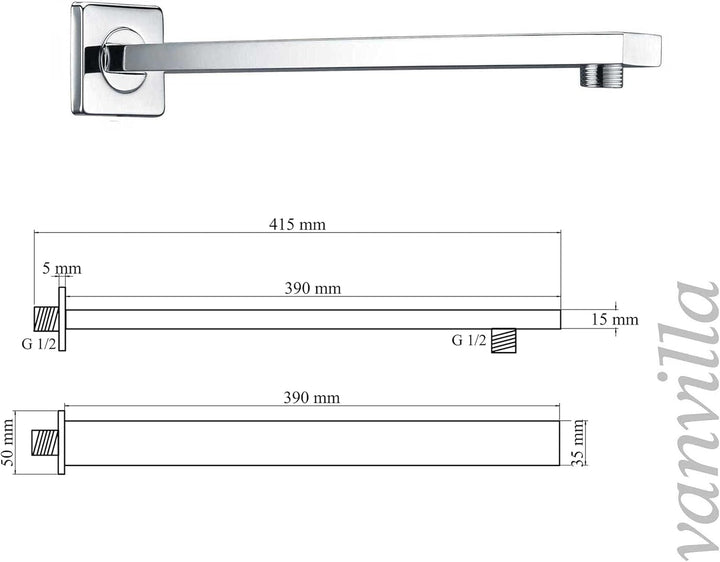 vanvilla Duschsystem mit Unterputz Duscharmatur von Grohe Eurocube Einhandmischer und vanvilla Regen