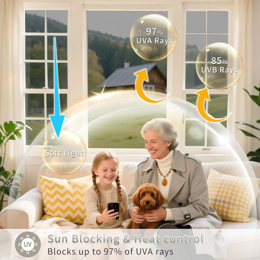 FILMGOO Fensterfolie Spiegelfolie Selbstklebend Sichtschutz Wärmeisolierung Sonnenschutzfolie Nicht