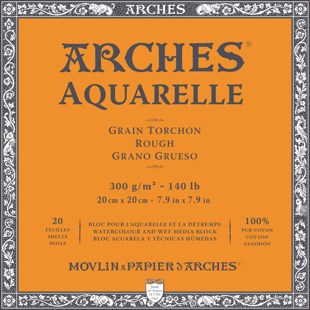 ARCHES A1795084 Aquarelle 100% dick, 300 g, verleimt, 4 l, 20 Blatt, naturweiss, Baumwolle, Papier,