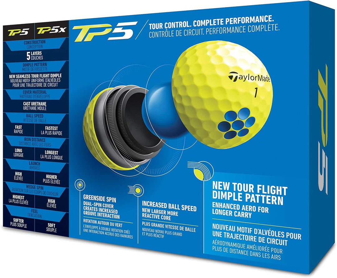 TaylorMade TP5 Golfbälle 2021 Gelb, Gelb