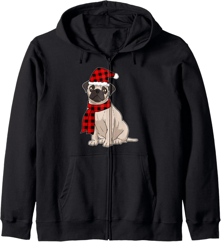 Lustiges Mops Weihnachten Pug Hunde Kapuzenjacke