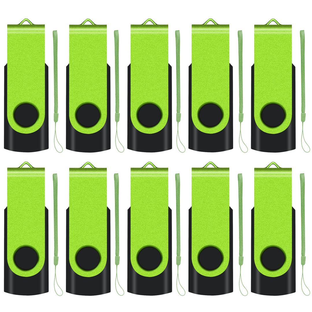 EASTBULL 8GB 10 stück Einklappbarer USB 2.0 Transmemory Memory Stick (Grün) 8GB Grün, 8GB Grün