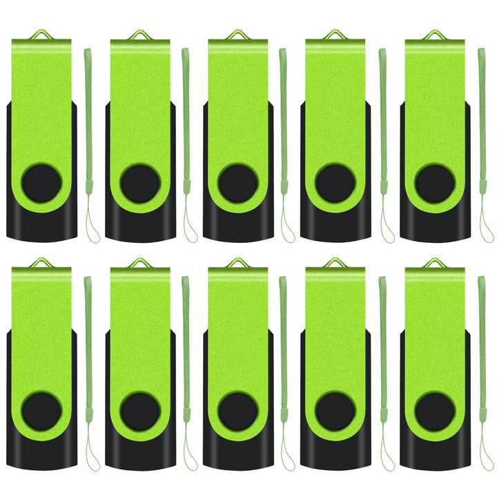 EASTBULL 8GB 10 stück Einklappbarer USB 2.0 Transmemory Memory Stick (Grün) 8GB Grün, 8GB Grün