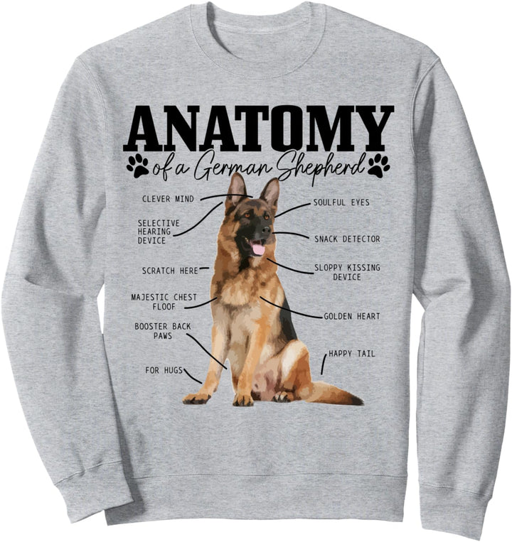 Anatomy Of A German Shepherd Lustiger Hund Mutter Papa Sweatshirt