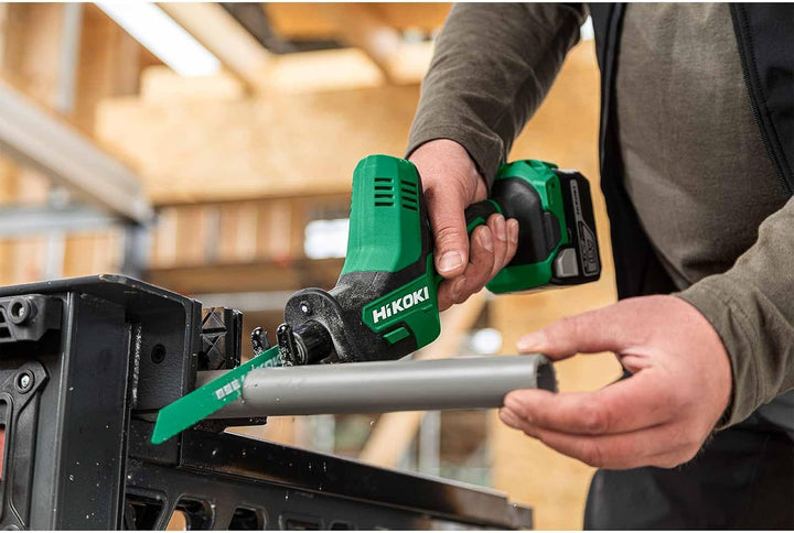 Hikoki CR18DAW4Z Akku-Tigersäge, Säbelsäge, Reciprosäge, Fuchsschwanz, Stichsägeblätter, 18 Volt