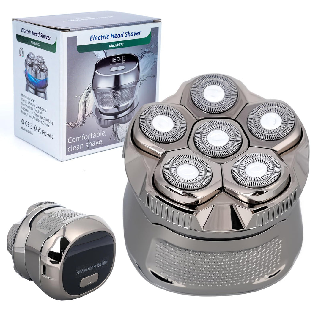 OSDUE Glatzen Rasierer Herren, Wasserdicht Flexibler Glatzenrasierer, Wiederaufladbar Typ-c Rasierer