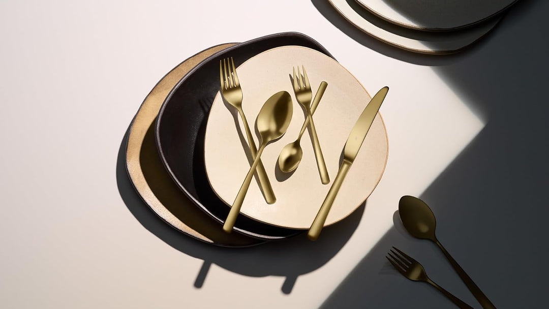 WMF Boston Gold Besteckset, 24-teilig, 6 Speisen, Cromargan-Edelstahl, poliert, spülmaschinengeeigne