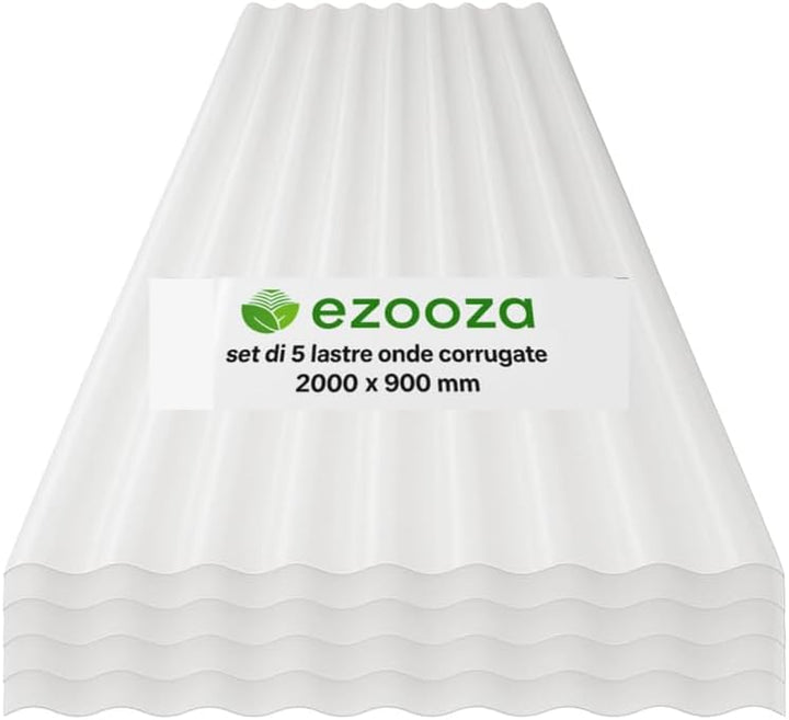 StormGuard Set mit 5 gewellten PVC-Platten – 90 x 200 cm transparent – wasserdichte Dachplatte – Ver