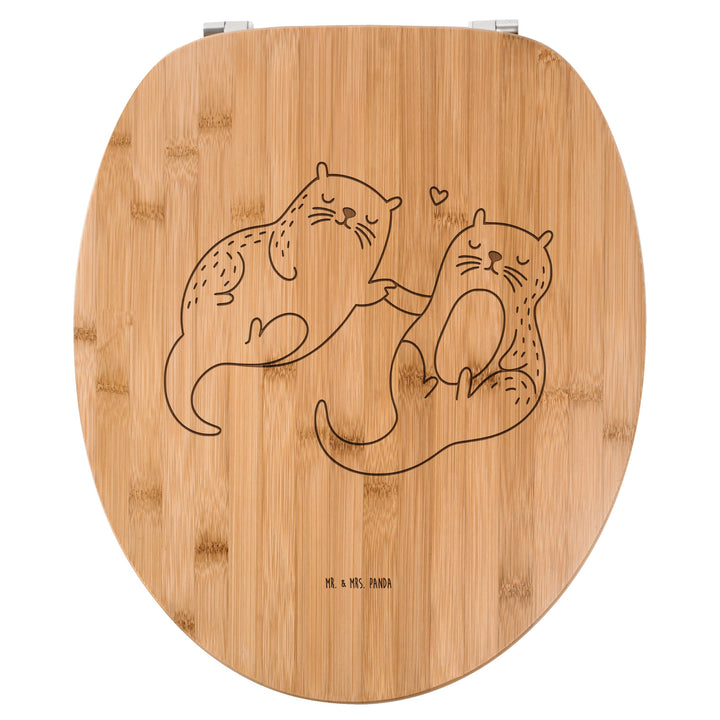 Mr. & Mrs. Panda WC Sitz Otter händchenhaltend - Geschenk, Klodeckel, Liebe, Seeotter, WC-Sitz, Toil