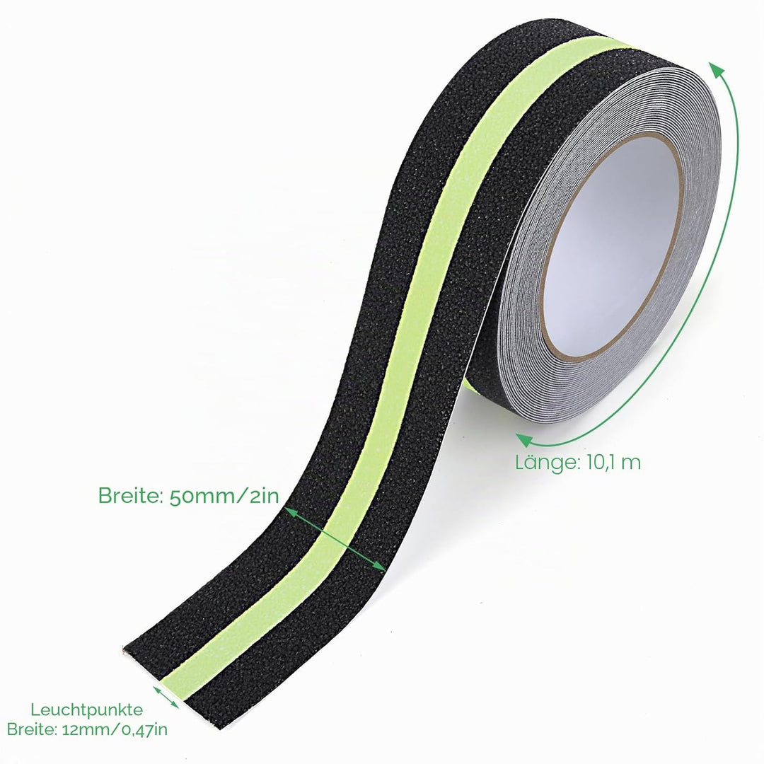 Antirutsch Klebeband Glow, OQingluian 5cm*10m, Antirutsch Treppe, Antirutsch Klebeband Leuchtet im D