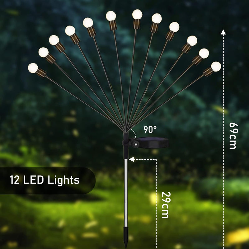 MLOQI Solar Gartenleuchten für Aussen Solarlampen für Aussen Garten Glühwürmchen Gartenlichter 12 LE