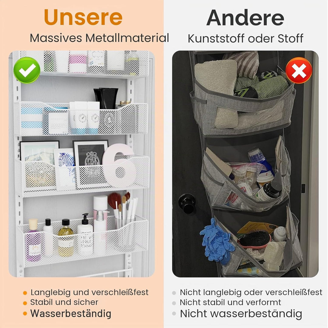 Über-der-Tür-Organizer, 2-in-1-Kleiderschrank-Organizer und Hutablage aus Metall mit 4 Verstellbaren