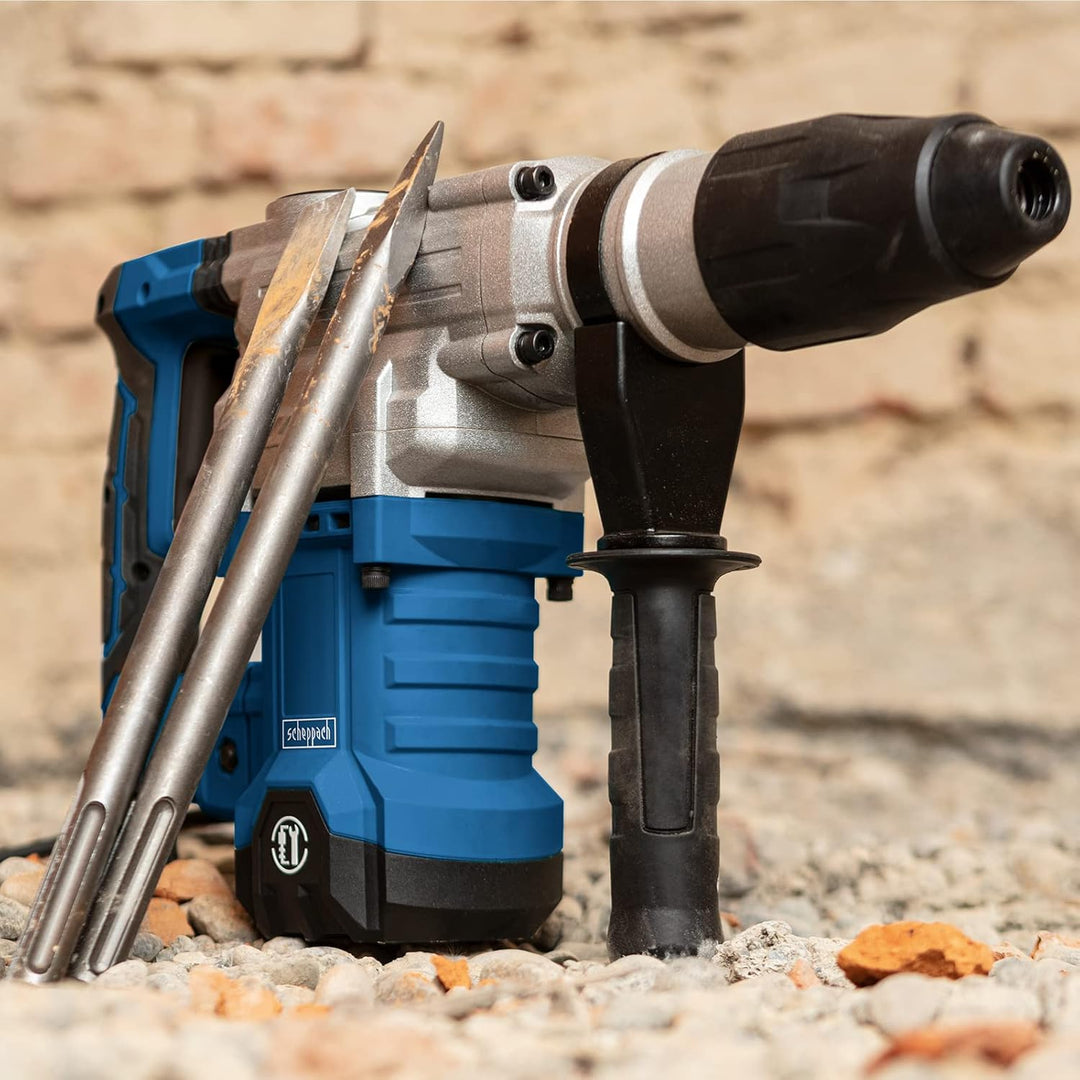 Scheppach 2in1 Bohrhammer DH1600Max | Schlagbohren - Meisseln | Schlaghammer 1600W Leistung | 10 Jou