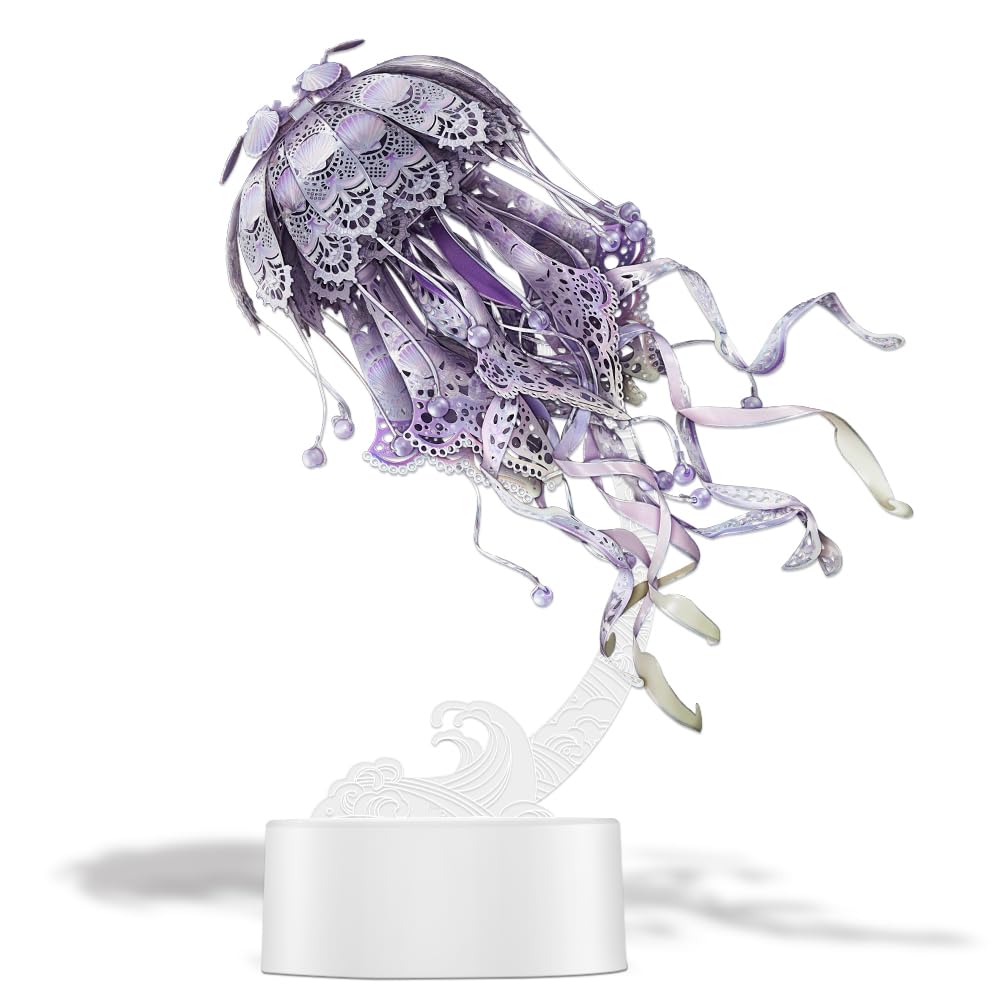 Piececool 3D Puzzle Metall Quallen, 3D Metall Puzzle Meeresbiologisches Modell für 340 Edelstahl, Ga