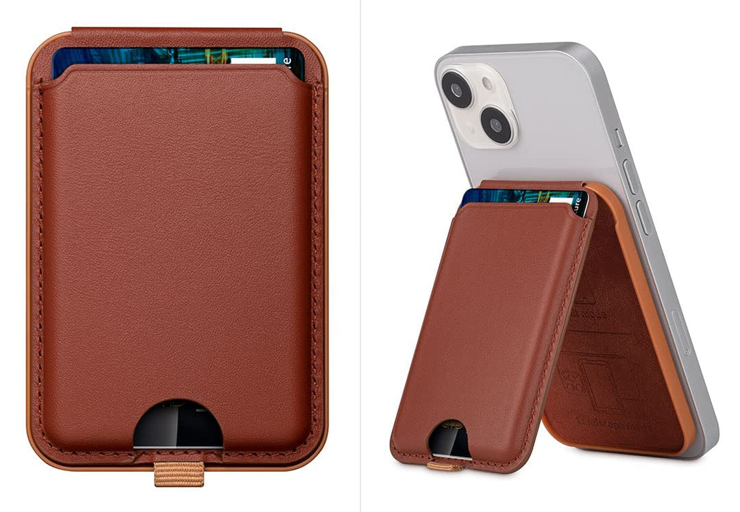 HAOBOBRO - MagSafe Wallet mit Standfunktion - Magnetischer Leder Kartenhalter - Kompatibel mit iPhon