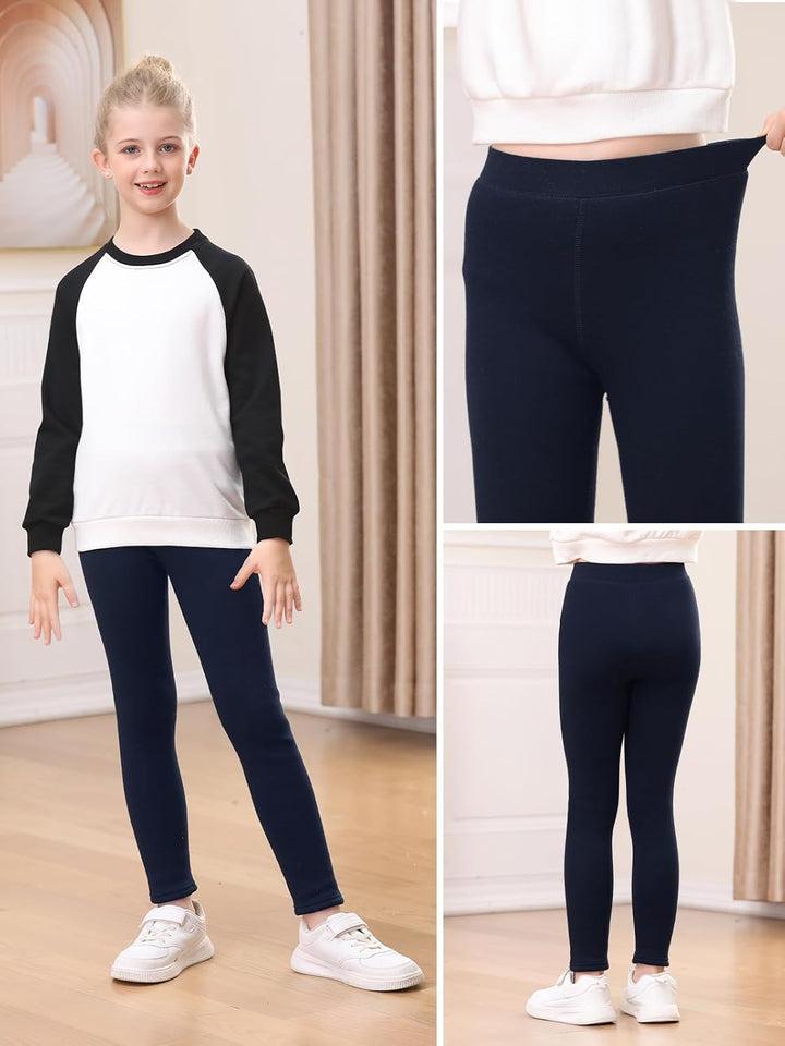 Soudittur Thermo Leggings Mädchen Dicke Gefütterte Thermo Leggings Winter Baumwolle Warm Thermohosen