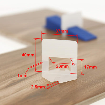 Lantelme Fliesen Nivelliersystem 1000 Stück Zuglaschen 2mm Fugenbreite Fliesen Höhe 3-15mm Fliesenve