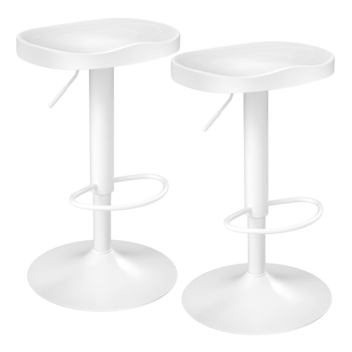 WOLTU Barhocker 2er Set, Hocker höhenverstellbar, Massivholz, Weiss | Barstuhl mit Sattelsitz Fussst