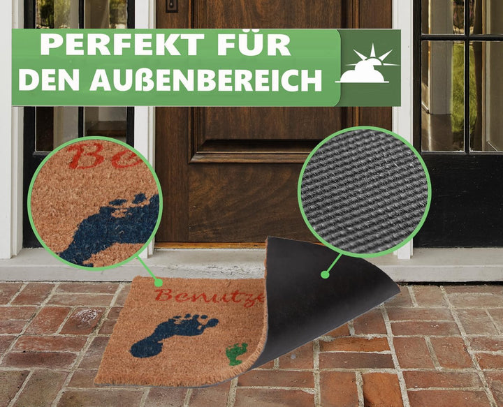 Betz Kokosmatte aus 100% Kokos - Fussmatte - Fussabstreifer –Schmutzfangmatte Muster Benutze Mich Gr