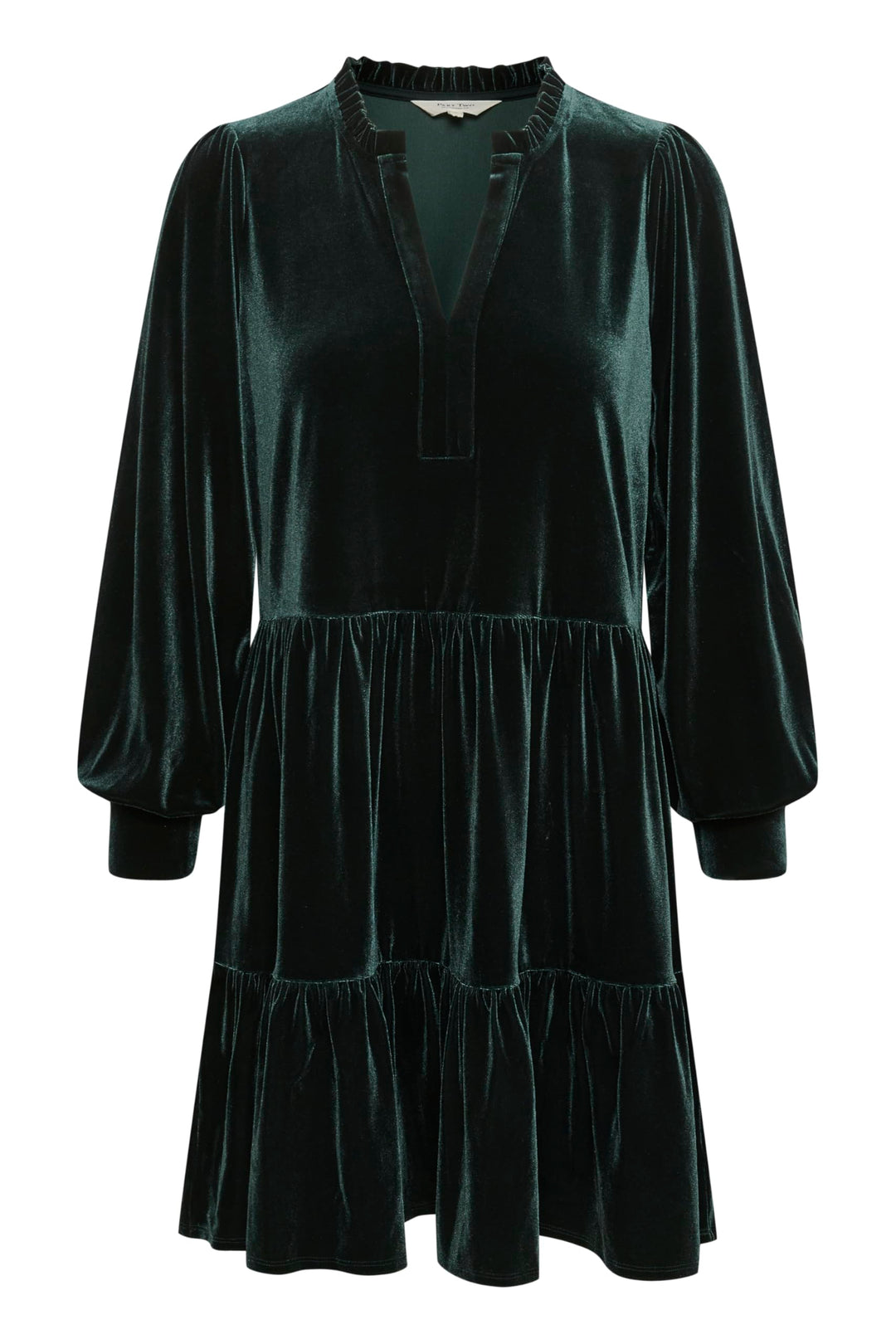 Part Two Damen Damenkleid mit Langen Ärmeln, Über Knielänge, mit Flared, V-Notch Kleid M Green Gable