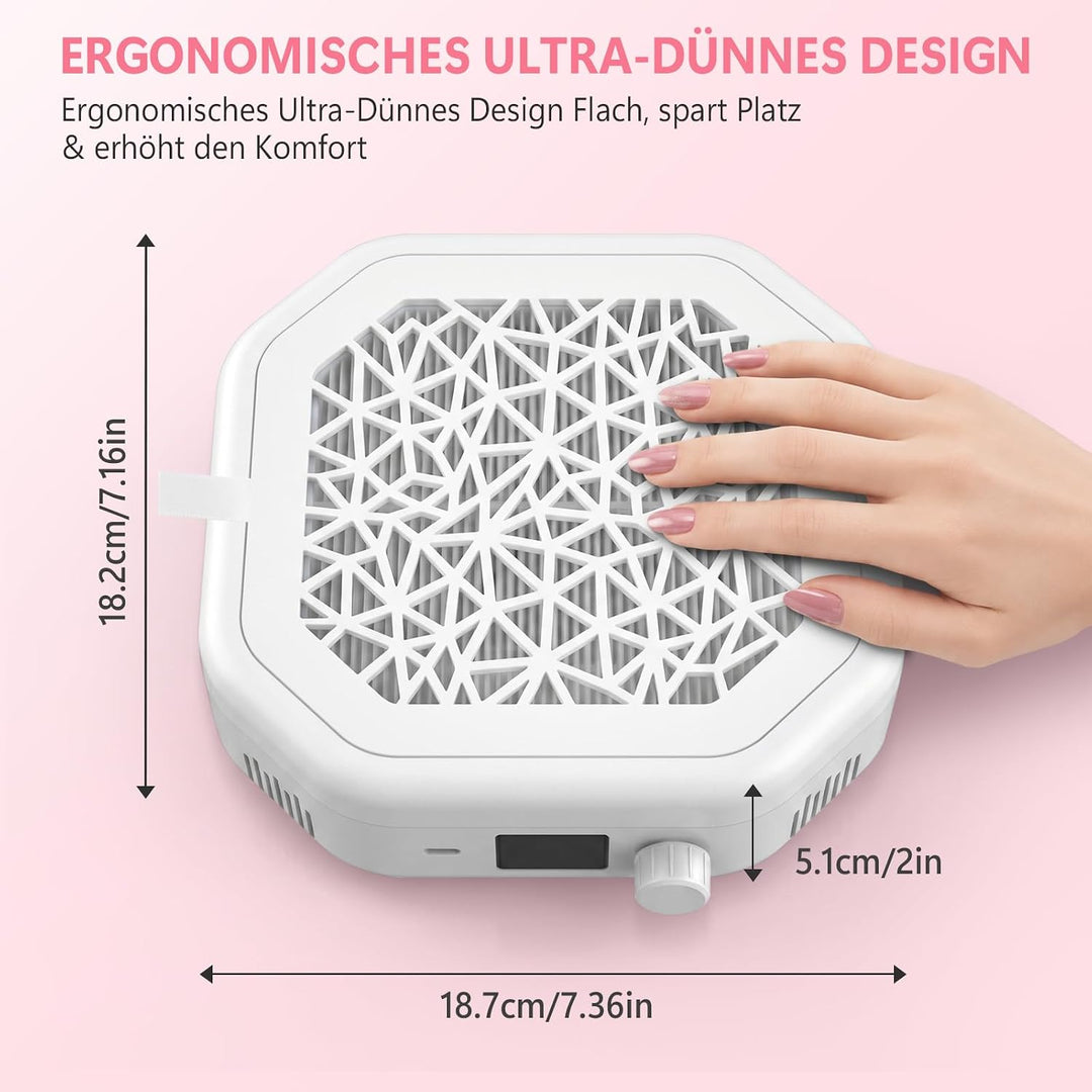 4200 U/min Nagelstaubsauger – geräuscharm, HEPA-Filter. Tragbarer Nagelstaubsauger für Nagelstudio &amp;