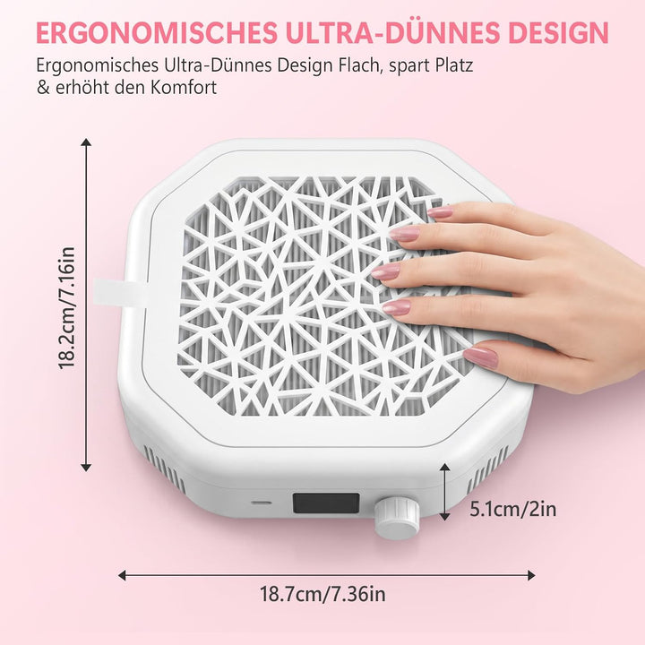 4200 U/min Nagelstaubsauger – geräuscharm, HEPA-Filter. Tragbarer Nagelstaubsauger für Nagelstudio &amp;