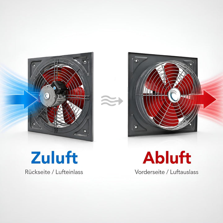 UZMAN Wandventilator Hochleistungs Axialventilator Industrie Axiallüfter Wand Fenster Lüfter 300mm,