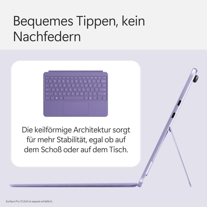 Microsoft Surface Pro 12" Keyboard mit Slim Pen | kompatibel mit Surface Pro 12" | QWERTZ | Violett