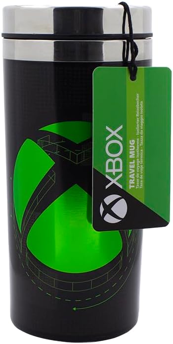 XBOX Reisebecher - Offiziell lizenziertes Getränkeflasche, hält Getränke heiss & kalt, Neuheitsgesch