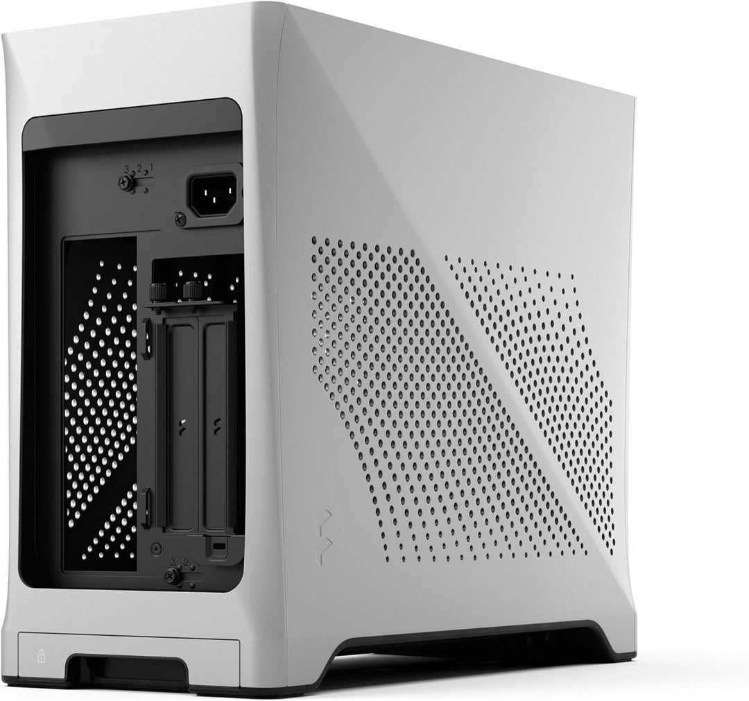 Fractal Design Era 2 ITX PC Case in Silver - Sleek Anodized Aluminum, Solid Walnut Top, Supports 3-S