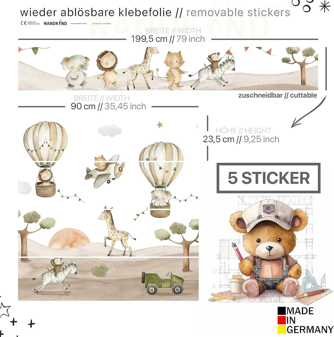 WANDKIND Aufkleber für IKEA KURA Kinderbett Hochbett Klebefolie Möbelfolie Sticker Kinderzimmer Safa