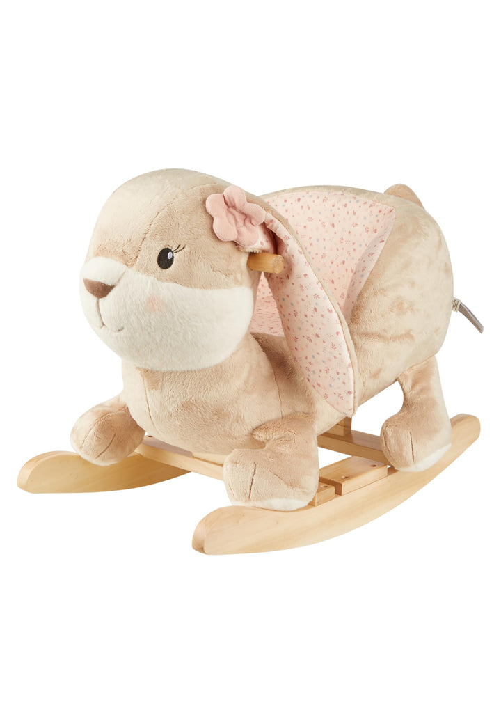 Sterntaler Schaukeltier Hase Hanni - Schaukelpferd aus Flausch &amp; Holz - weiche Sitzfläche - Spielzeu