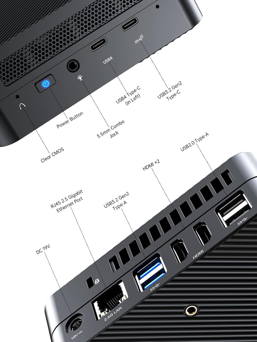 MINIS FORUM Venus Series UM773 Lite Mini PC, AMD Ryzen 7 7735HS 8C/16T bis zu 4,75 GHz Und AMD Radeo