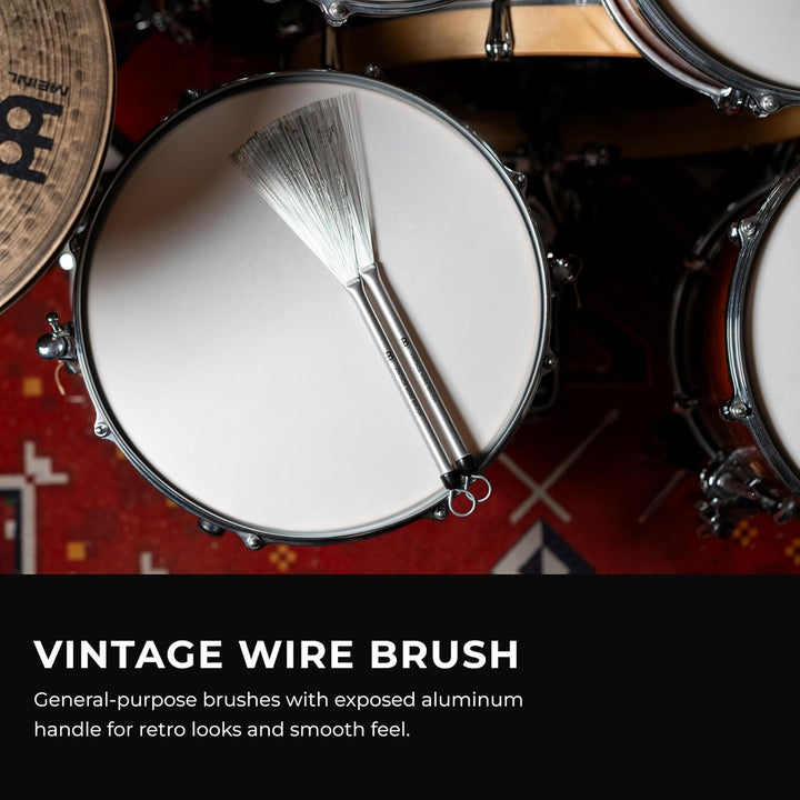 Meinl Stick & Brush Vintage Wire Brush - Schlagzeugbesen - Drumsticks - Jazz Besen (SB309), Vintage