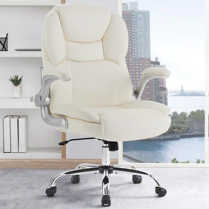 IWMH Bürostuhl Ergonomischer Schreibtischstuhl Chefsessel Drehstuhl mit hochklappbarer Armlehne, höh