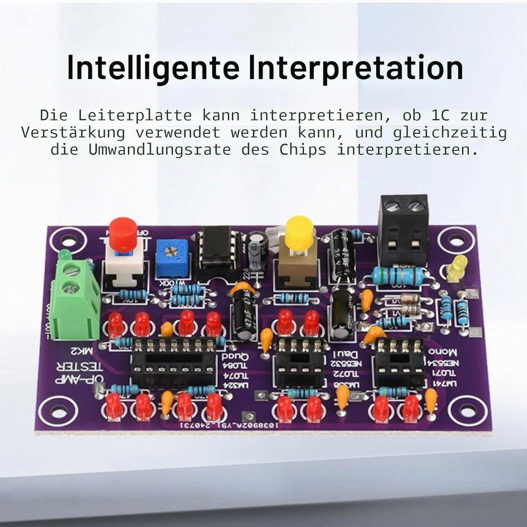 OP AMP Testmodul Operationsverstärker Testbrett Verstärkung Schaltung Test für Einzel Doppel Quad DC