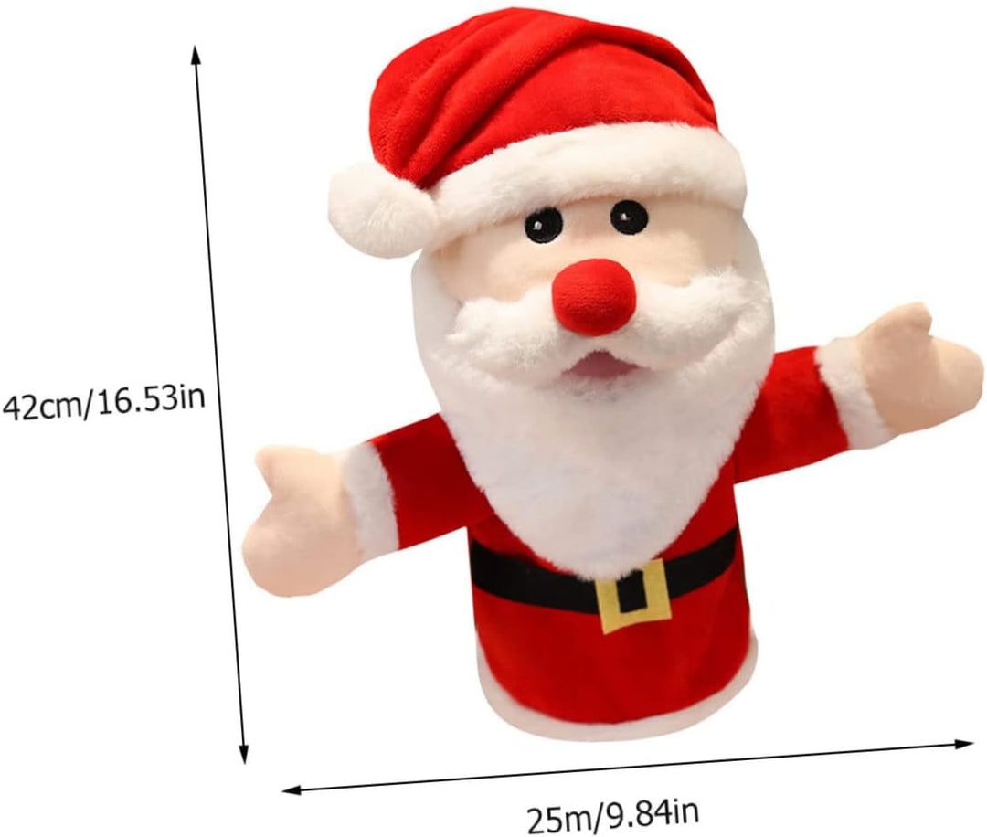 VANZACK Weicher Weihnachtsmann Handpuppe Plüschspielzeug Fingerpuppe Eltern Junge Mädchen Interaktiv