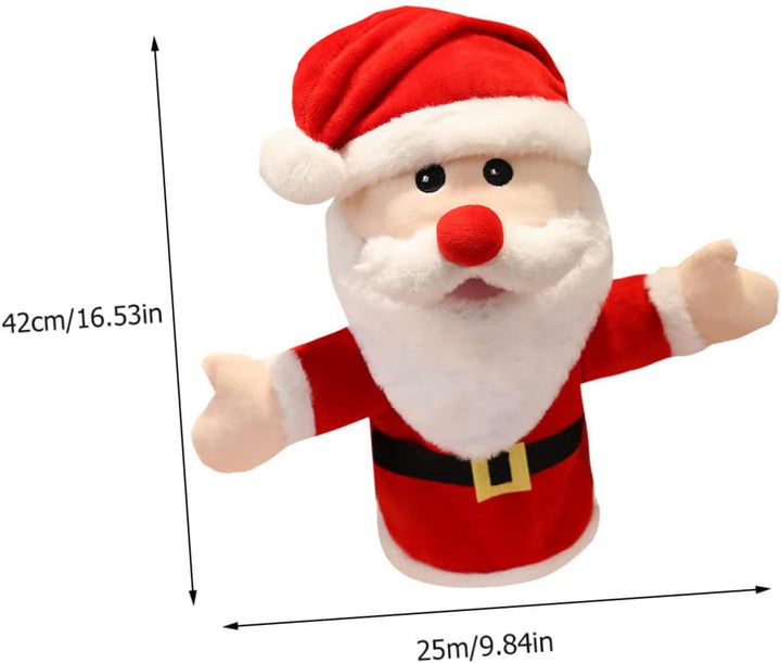 VANZACK Weicher Weihnachtsmann Handpuppe Plüschspielzeug Fingerpuppe Eltern Junge Mädchen Interaktiv