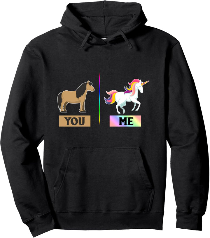 You & Me Lustiges Pferd und Einhorn Spruch Pullover Hoodie