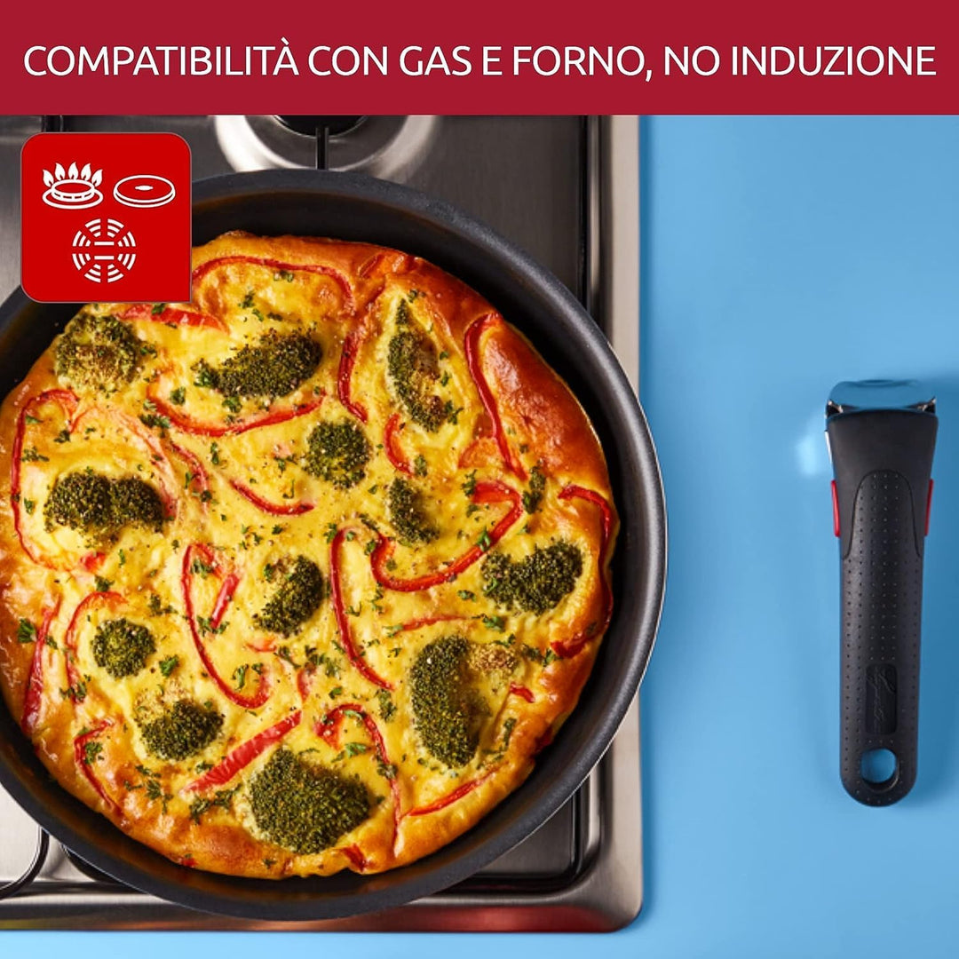 Lagostina Ingenio Easy Start Topf-Set, 13-teilig, abnehmbarer Griff 16 cm, 20 cm, 22 cm, 28 cm, 24 c