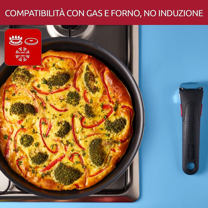 Lagostina Ingenio Easy Start Topf-Set, 13-teilig, abnehmbarer Griff 16 cm, 20 cm, 22 cm, 28 cm, 24 c