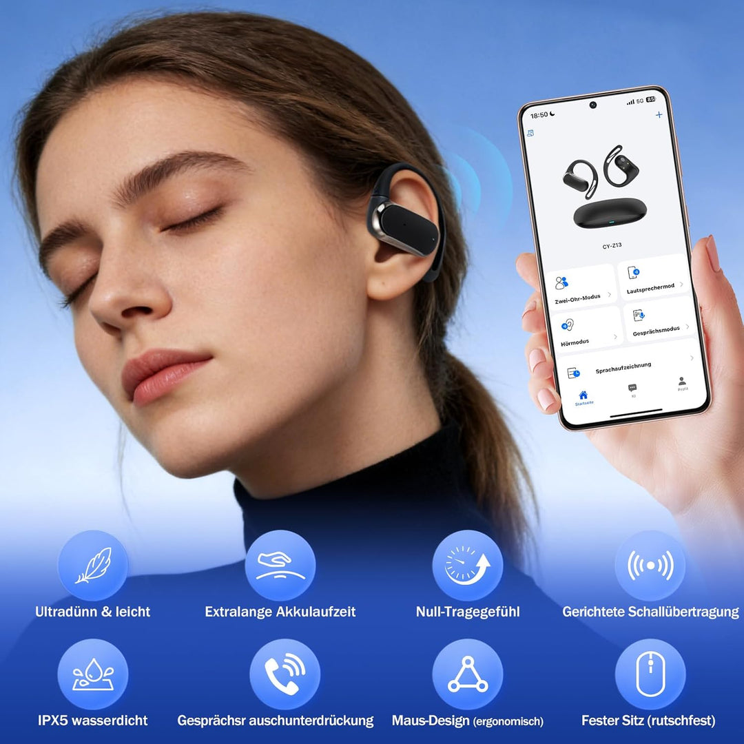 AI Kopfhörer Übersetzer, 3-in-1 Sprachübersetzer Kopfhörer 144 Sprachen mit App und 4 Übersetzungsmo