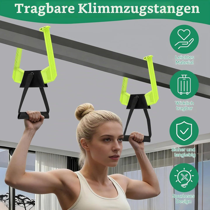 2 Stück Tragbare Klimmzugstange für Den Türrahmen,Stabil und Sicher,Leicht,Ohne Schrauben,Ohne Bohre