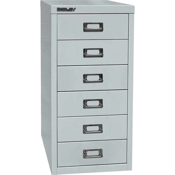 BISLEY MultiDrawer, 29er Serie, DIN A4, 6 Schubladen, Metall, 645 Lichtgrau, 38 x 27.9 x 59 cm, 645