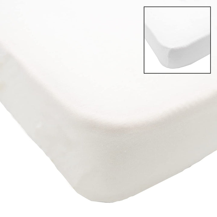 BabyCalin - 2er Set Spannbettlaken Weiss/Ecru 60x120x15 cm Ecru/Weiss 60x120 cm (2er Pack), Ecru/Wei