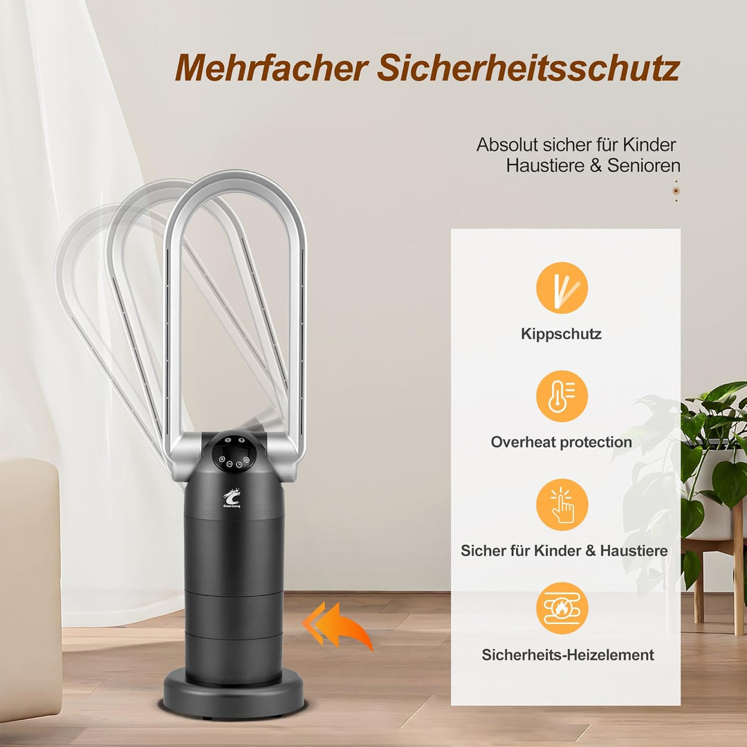 OceanLoong Heizlüfter Energiesparend mit HEPA Luftreiniger - Fernbedienung 120° Oszillation Timer -