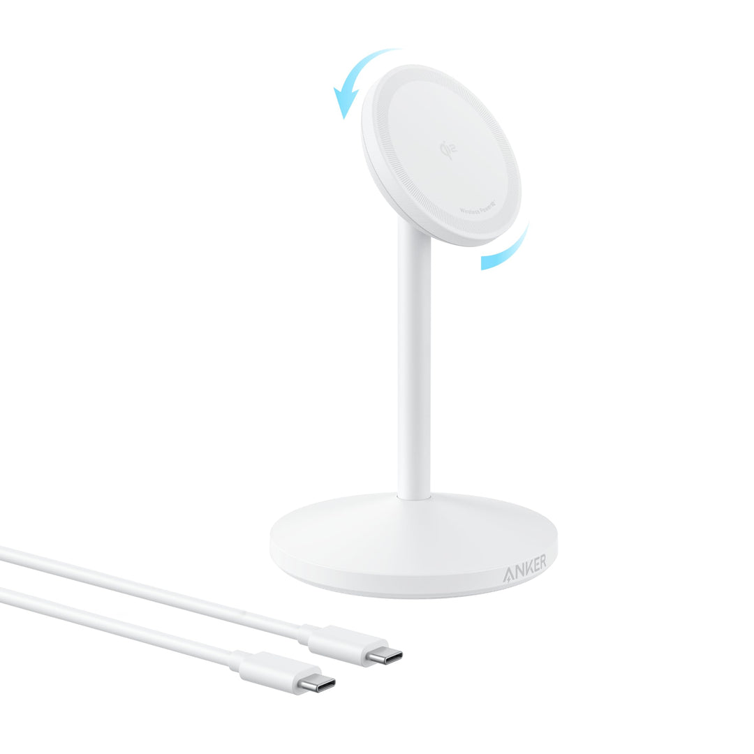Anker MagGo kabellose Ladestation, 15W Qi2 für MagSafe, Ständer mit USB-C Kabel, Magnetisches Ladege