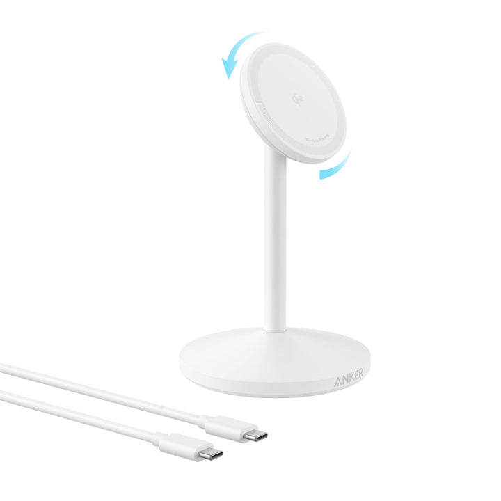 Anker MagGo kabellose Ladestation, 15W Qi2 für MagSafe, Ständer mit USB-C Kabel, Magnetisches Ladege