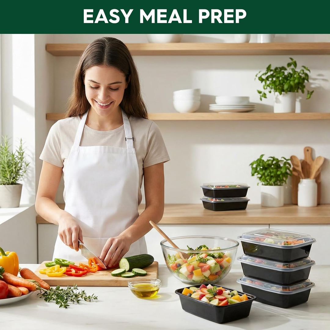Glotoch Meal Prep Containers 32oz Containers Single 1 Compartment with Lids Food Storage Containers
