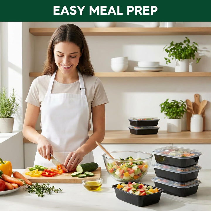Glotoch Meal Prep Containers 32oz Containers Single 1 Compartment with Lids Food Storage Containers